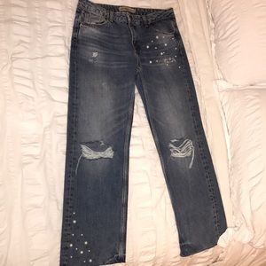 Zara Pearl Mom Jeans